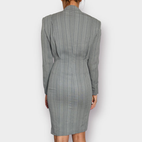 90s Tahari Gray Black Striped Blazer Dress Size M CRITERIA VINTAGE 90s Tahari Gray Black Striped Blazer Dress Size M CRITERIA VINTAGE