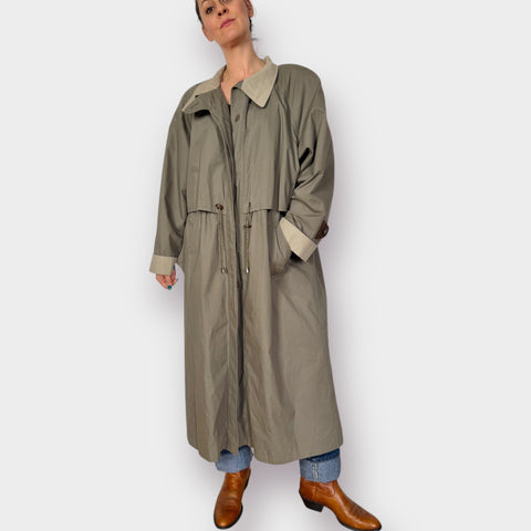 90s Fleet Street Olive Tan Trench Coat Size 18