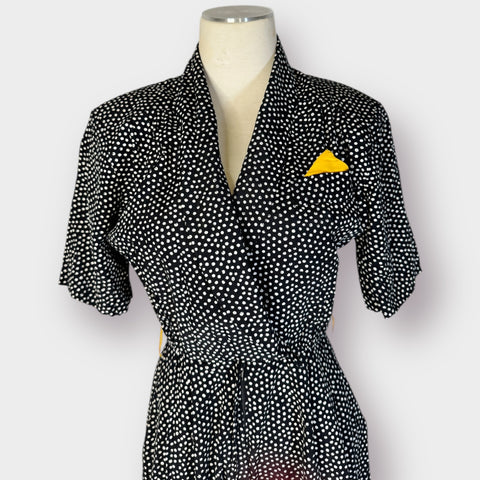 80s Dawn Joy Polka Dot Short Sleeve Romper Size S