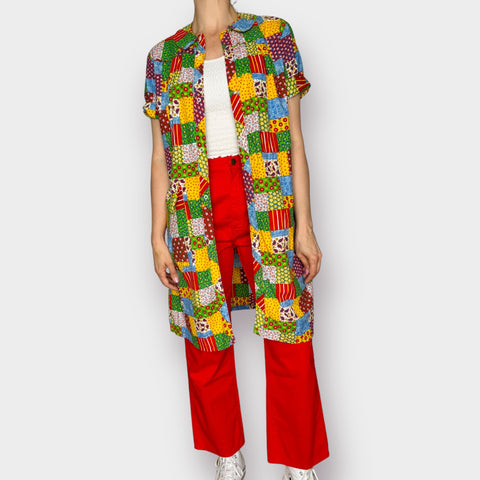 70s Patchwork Print House Coat