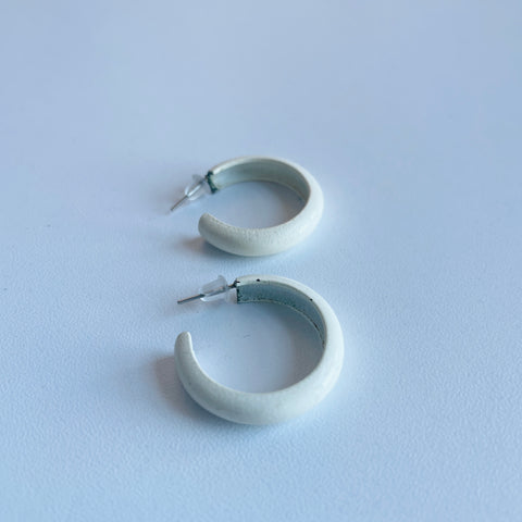 90s White metal Small hoops