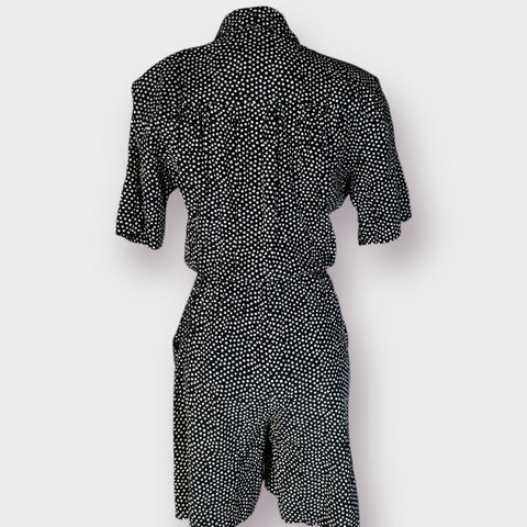 80s Dawn Joy Polka Dot Short Sleeve Romper Size S