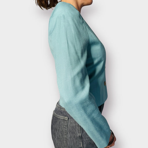90s David Brooks Sage Blue Crop Blazer Size M