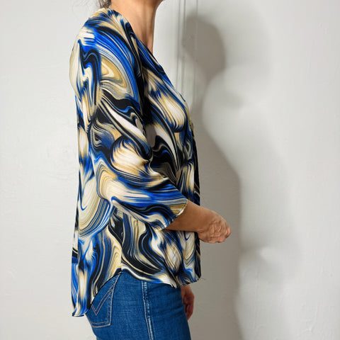2000s Sami & Jo Marbled Blouse Size S