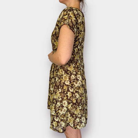 90s All That Jazz Brown Tan Dress Size M