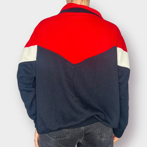 80s Mister Noah Plus Black Red White Colorblock Sweatshirt