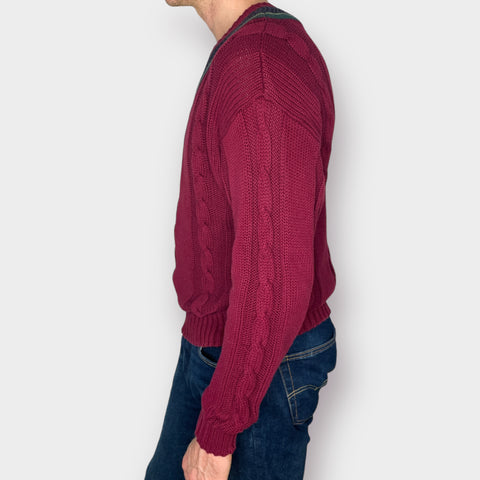 90s Oakton Limited Burgundy v-neck Sweater