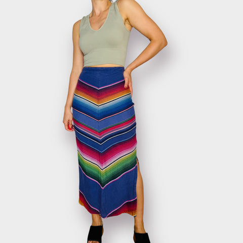 90s Bulldog Rainbow Maxi Skirt