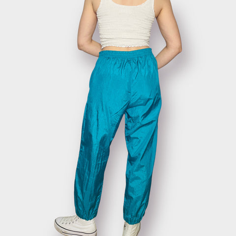 90s Teal Nylon Jogger Wind Pants