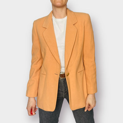 90s The Works Saks Fifth Ave Tangerine Wool Blend Blazer