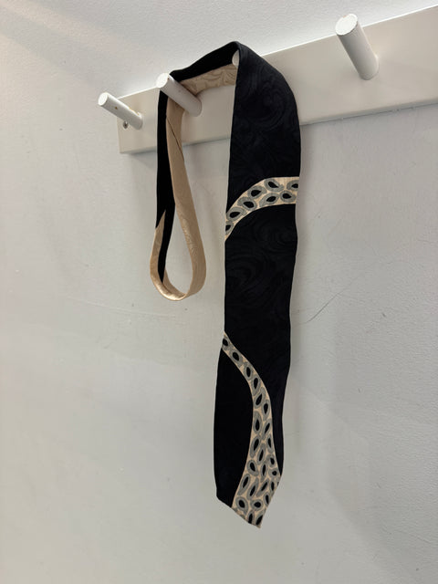 VTG Christian Dior Tie Black Tan Gray