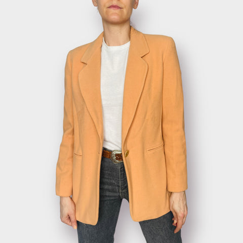 90s The Works Saks Fifth Ave Tangerine Wool Blend Blazer