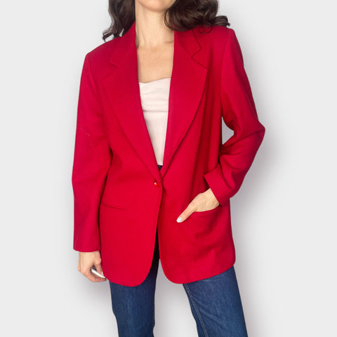 90s Sag Harbor Red Wool Blazer