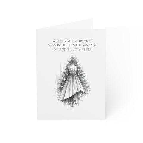 Vintage Lovers Holiday Greeting Cards Dress (1, 10, 30, and 50pcs)