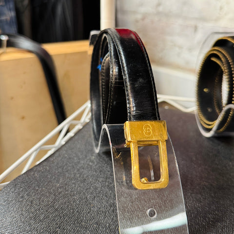 VTG Gucci Black Leather Belt Size M/L
