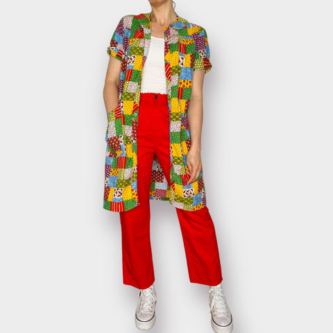 70s Patchwork Print House Coat