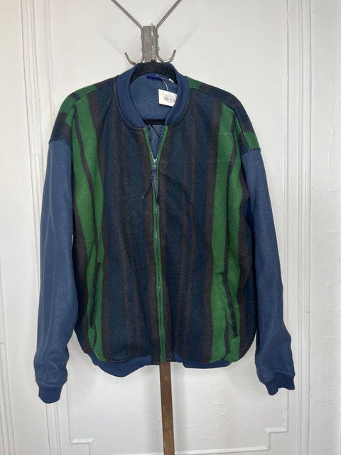 Bugle Boy Navy Green Fleece Bomber