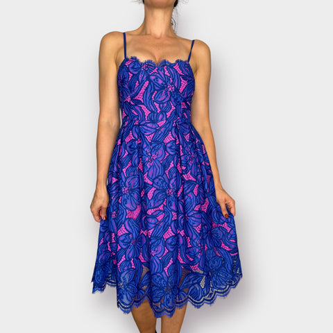 Lilly Pulitzer Blue Hot Pink Lace Dress Size 6 Lilly Pulitzer Blue Hot Pink Lace Dress Size 6