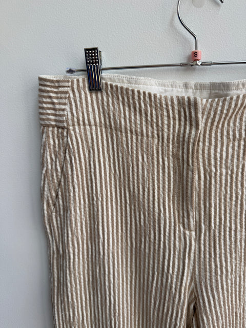 Dorothee Schumaher Tan Striped Linen Pants Size 2