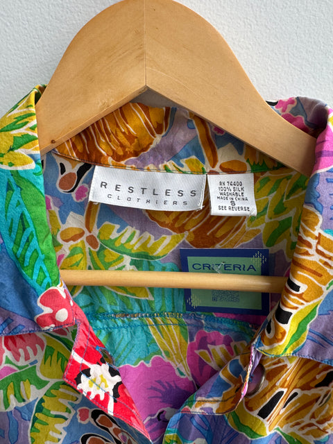 00s Restless Clothiers Tropical Silk Blouse Size S