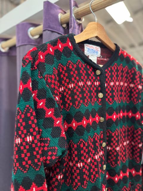 70s Tally Ho Christmas Cardigan Size M