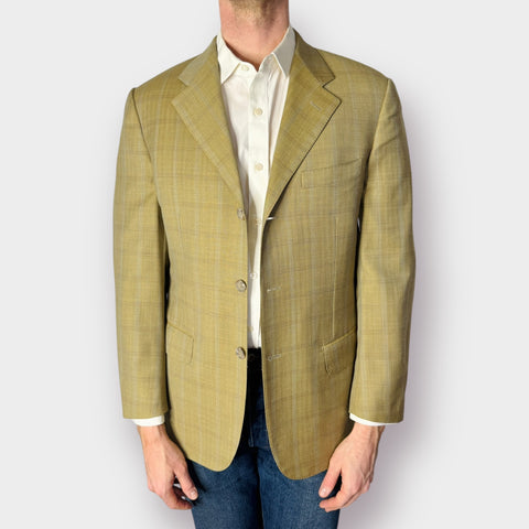 90s Corneliani Tan Plaid Blazer Size 40R