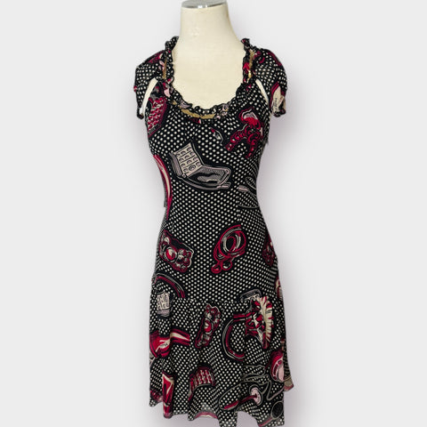 00s Moschino Silk Drop Waist Dress Size XS