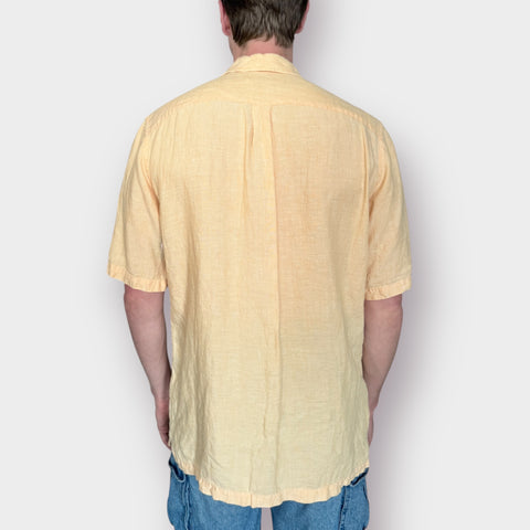 Lands' End Tangerine Linen Shirt Size M