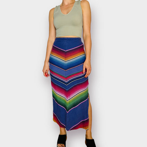 90s Bulldog Rainbow Maxi Skirt