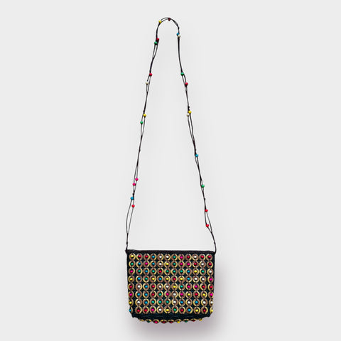 90s Colorful Wood Bead Purse