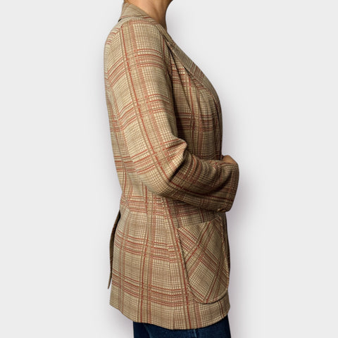70s Devon Tan Orange Plaid Blazer Size L