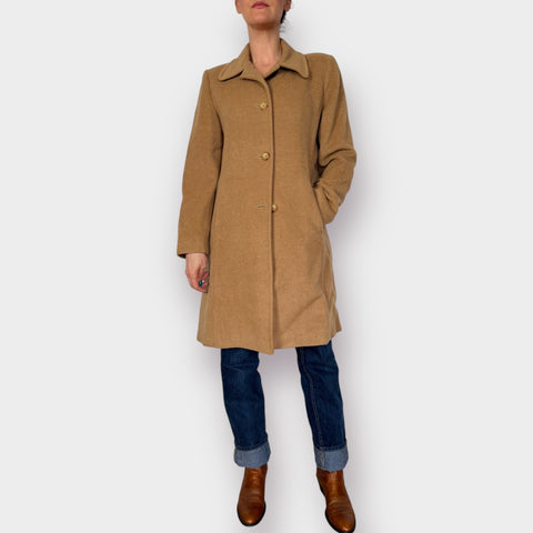 90s Larry Levine Tan Overcoat Size M