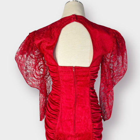 80s Mayvens Red Party Dress Size S