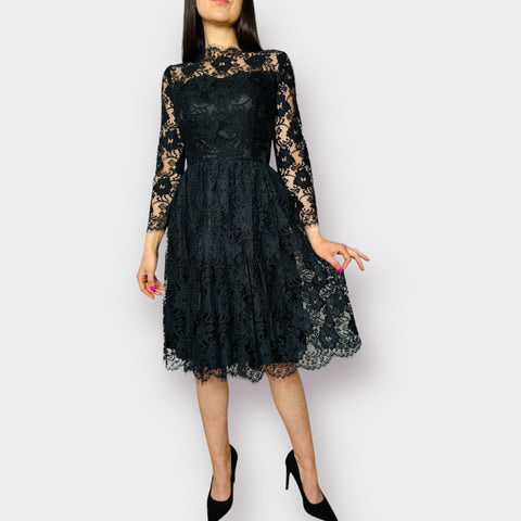 1950s Style Black Lace Dress