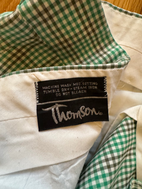 70s Green and Gray Checkered Pants Size 36
