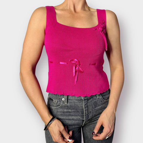 90s Kroshetta Pink Sweater Tank Size S