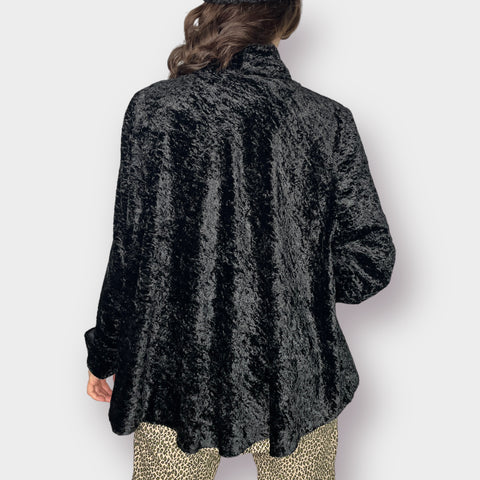 2000s Dressbarn Black Fuzzy Jacket