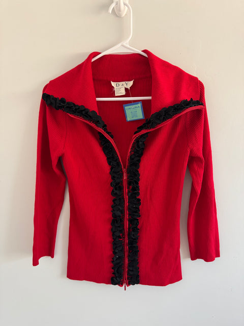 Y2K D & Y Red Top with black trim Size L