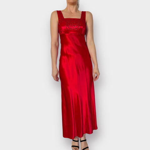 90s Be Smart Dead Stock Red Gown Size S
