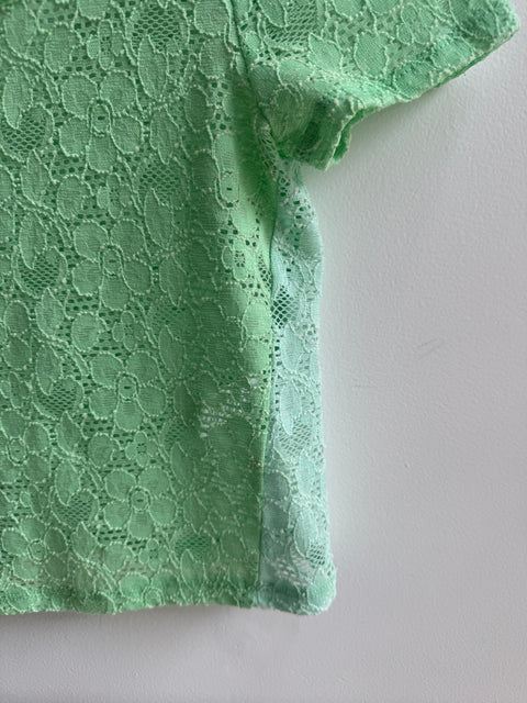 Y2K Tela Green Lace Crop Top Size XS