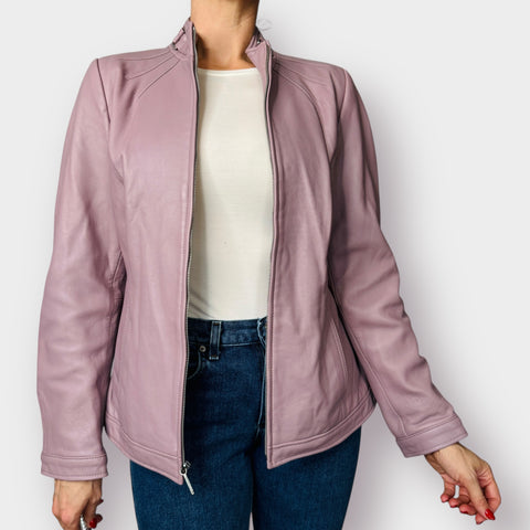 00s Bradley Lavender Leather Jacket Size L