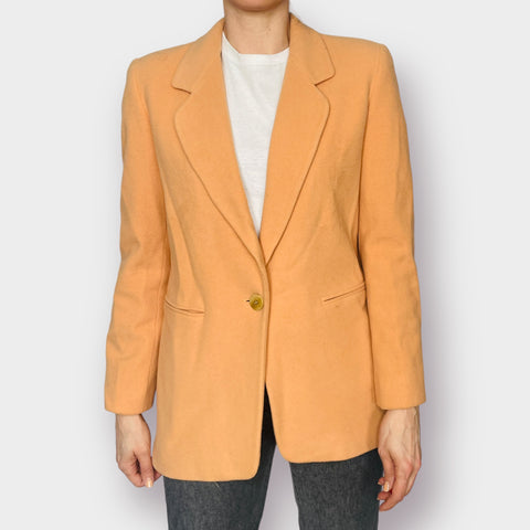 90s The Works Saks Fifth Ave Tangerine Wool Blend Blazer