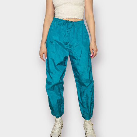 90s Teal Nylon Jogger Wind Pants