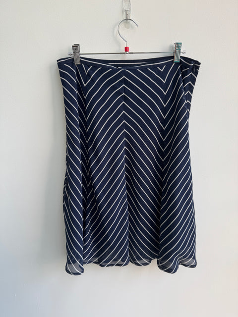 Y2K George Navy Striped Skirt size L