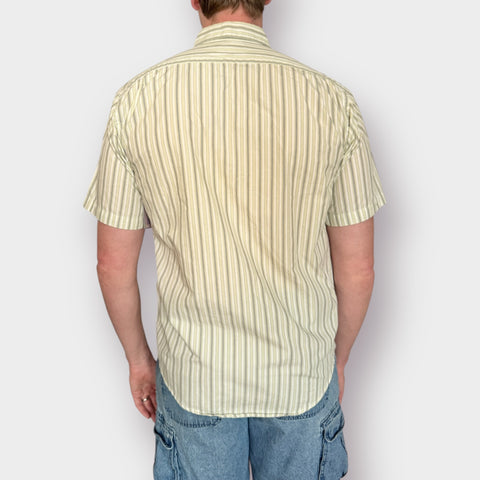 90s Puritan Light Sage Stripe Button Down Size M