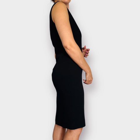 60s Butte Knit Black Wool Dress with Velvet Trim Size S CRITERIA VINTAGE 60s Butte Knit Black Wool Dress with Velvet Trim Size S CRITERIA VINTAGE