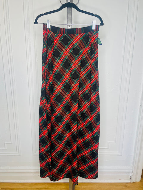 70s Plaid Maxi Skirt Size S