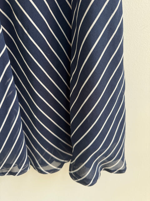 Y2K George Navy Striped Skirt size L