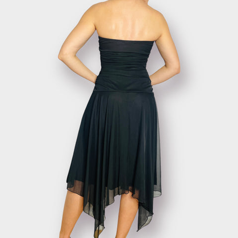 Y2K Dressbarn Black Strapless Party Dress