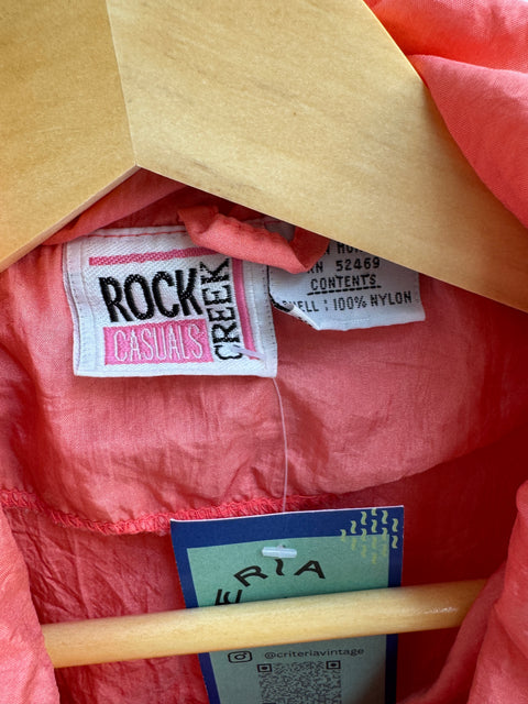 90s Rock Creek Casuals Pink Yellow Blue Windbreaker Jacket Size S